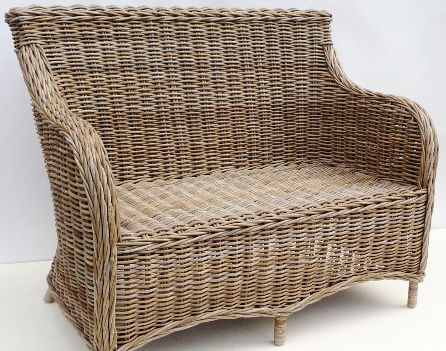Grey Rattan Sofa  2 Seater Bliss and Bloom